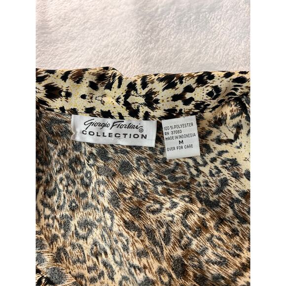 Giorgio Fiorlini Collection Leopard Print Blouse Size Medium - Picture 8 of 9
